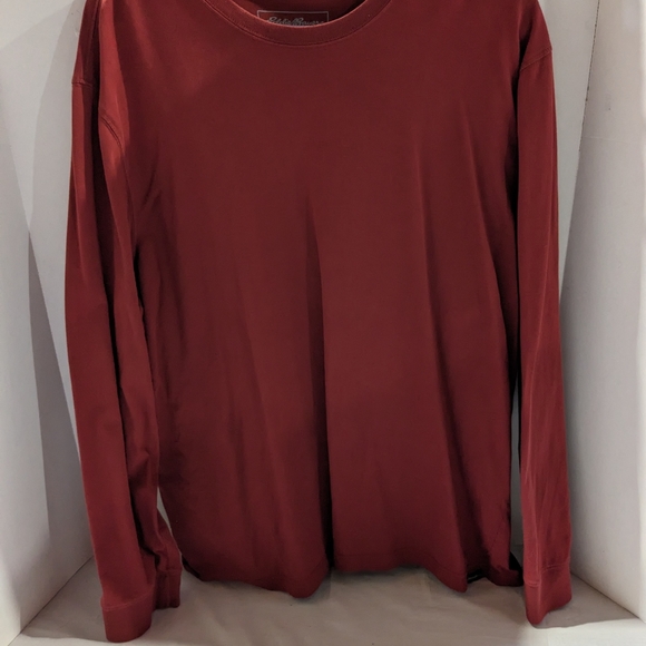 Eddie Bauer long sleeve pullover T-shirt top Legendwash Mens XL rust - Picture 1 of 8